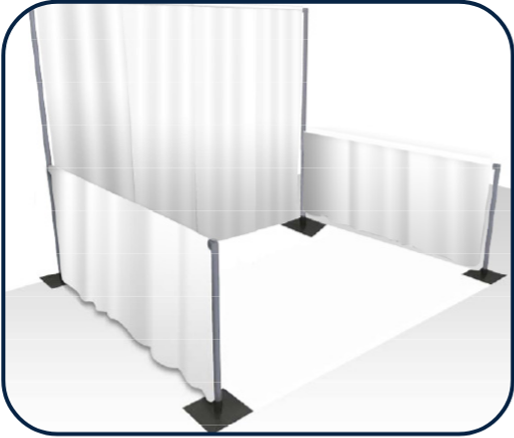 미국 박람회 커튼 부스 pipe and drape